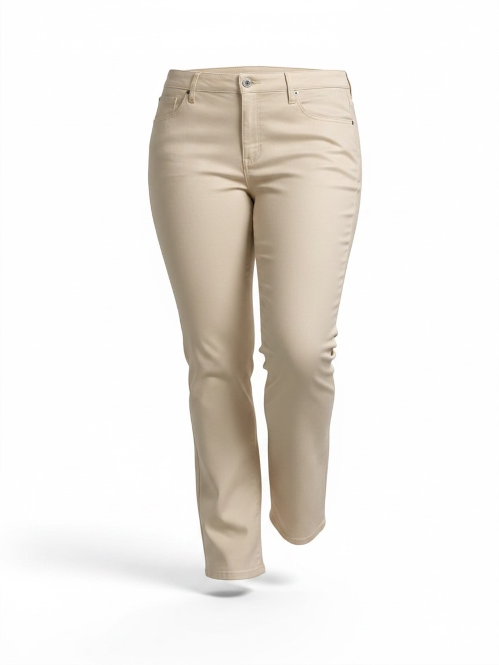 Terra & Sky High Rise Skinny-Leg Women’s Jeans Gianna Ivory Size:24W Petite